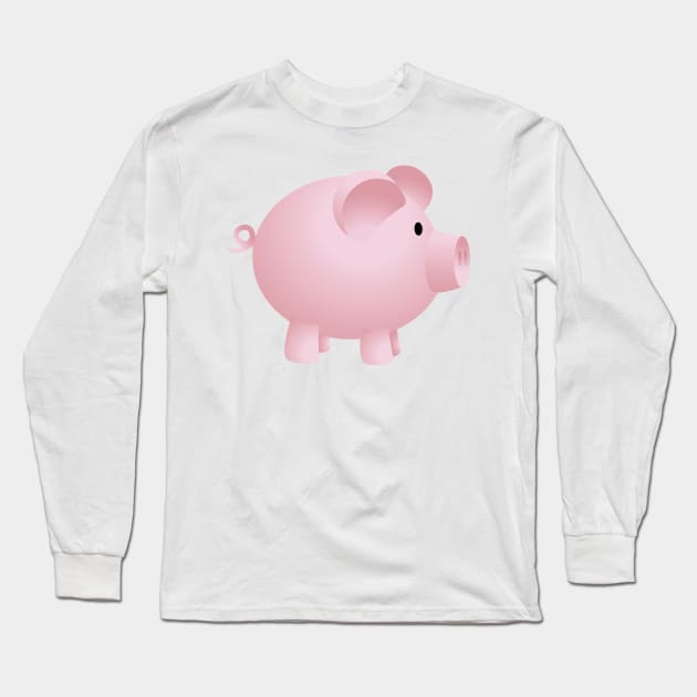 Cartoon Pig Long Sleeve T-Shirt by SWON Design